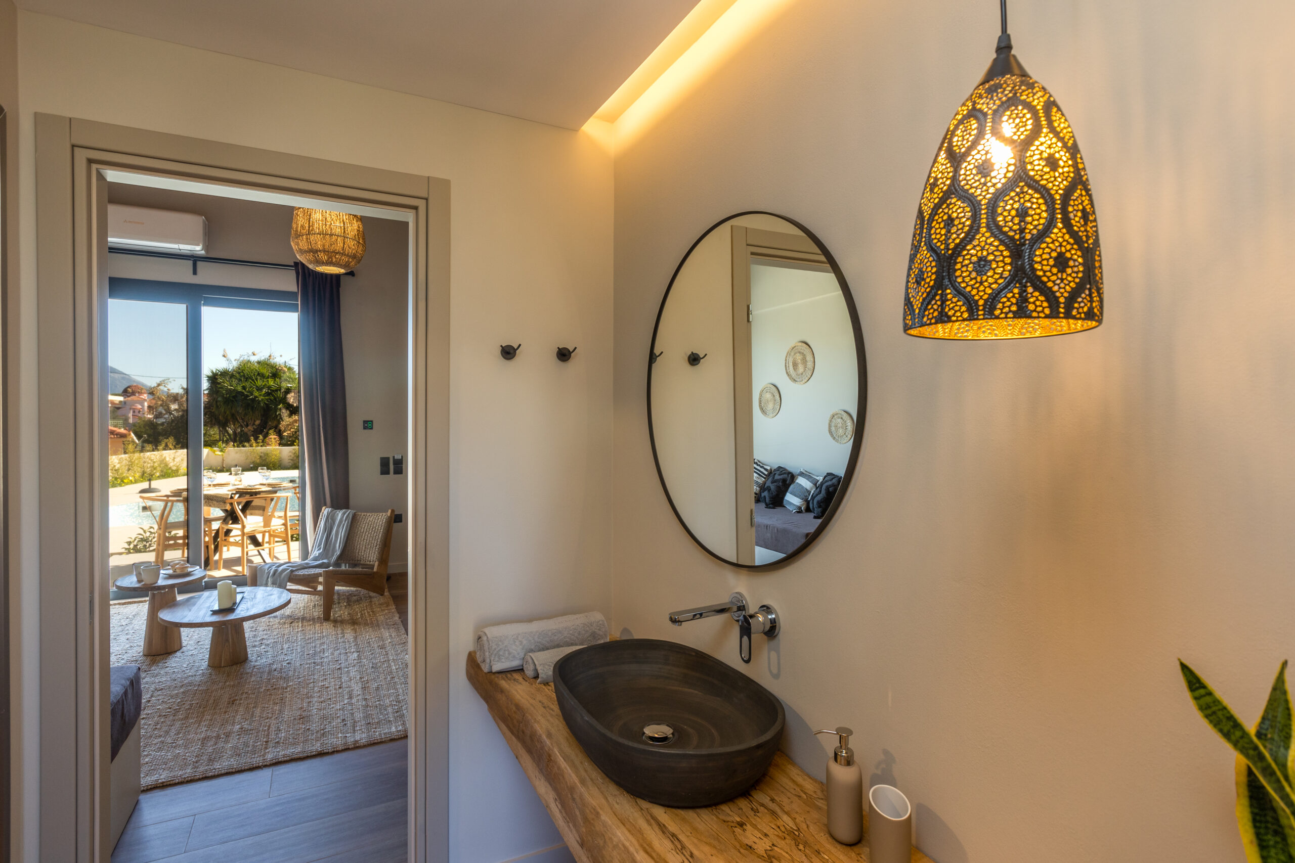 15. Poesia Hotel Lakithra Kefalonia Deluxe Suite luxury bathroom mirror